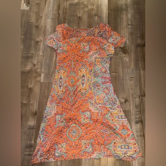 Sundance Silk Paisley Print Dress Size 8 - Picture 8 of 9